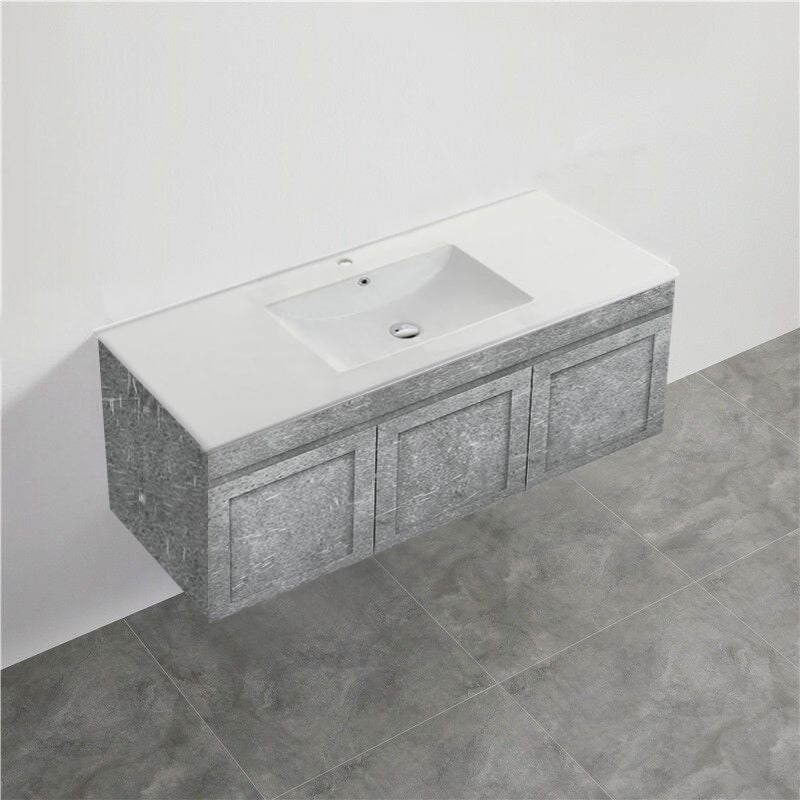 600-1500Mm Boston Plywood Wall Hung Bathroom Floating Vanity With Left / Right Drawers Concrete