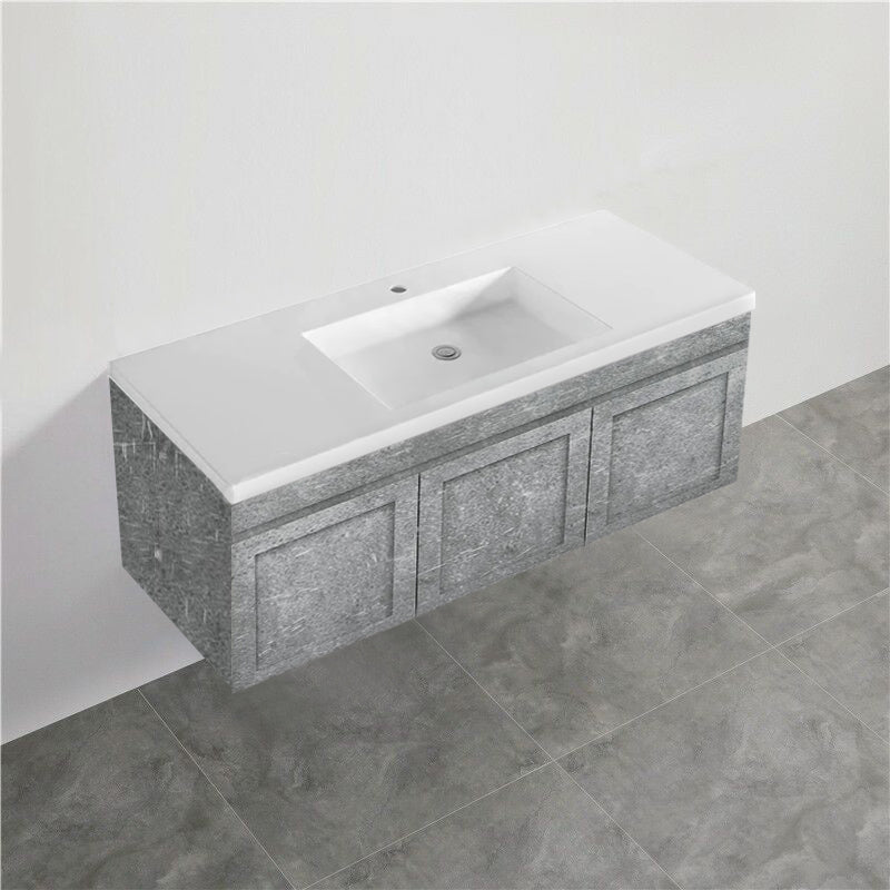 600-1500Mm Boston Plywood Wall Hung Bathroom Floating Vanity With Left / Right Drawers Concrete