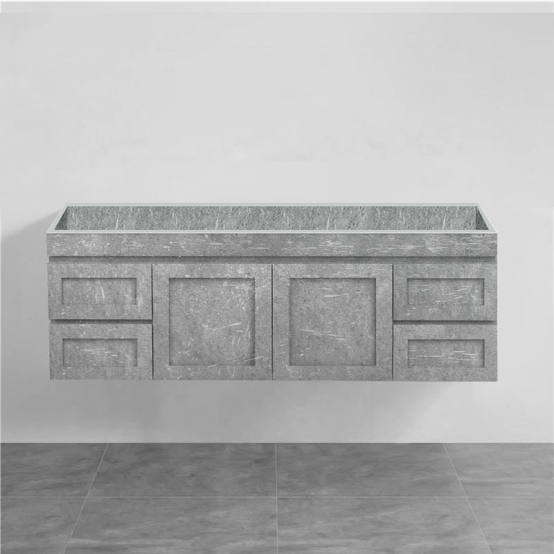 600-1500Mm Boston Plywood Wall Hung Bathroom Floating Vanity With Left / Right Drawers Concrete