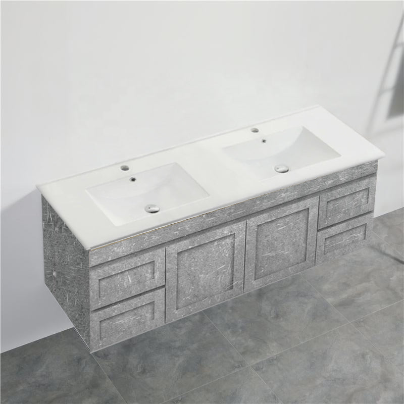 600-1500Mm Boston Plywood Wall Hung Bathroom Floating Vanity With Left / Right Drawers Concrete