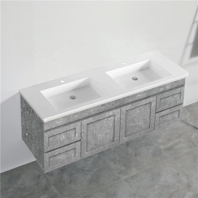 600-1500Mm Boston Plywood Wall Hung Bathroom Floating Vanity With Left / Right Drawers Concrete