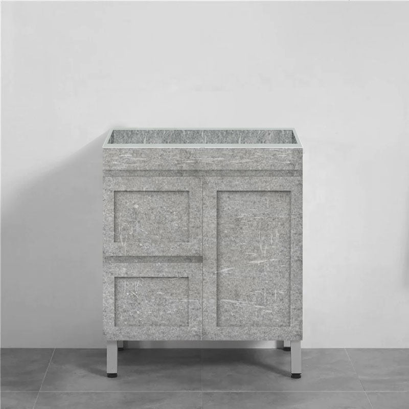 600-1500Mm Boston Plywood Freestanding With Legs Bathroom Vanity Concrete Grey Shaker Style Left /