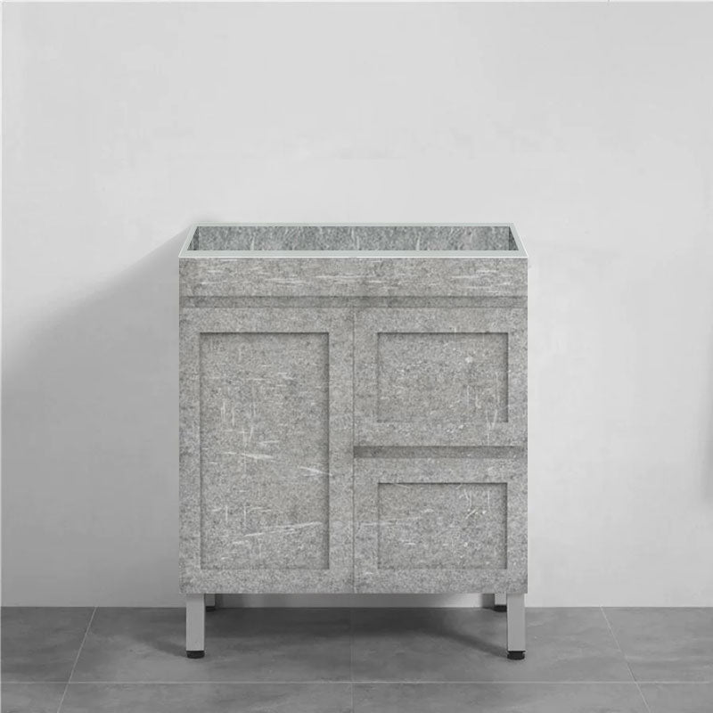 600-1500Mm Boston Plywood Freestanding With Legs Bathroom Vanity Concrete Grey Shaker Style Left /