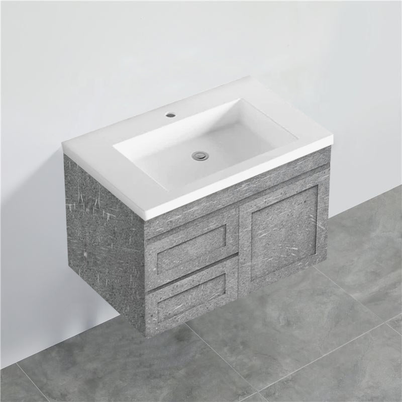 600-1500Mm Boston Plywood Wall Hung Bathroom Floating Vanity With Left / Right Drawers Concrete