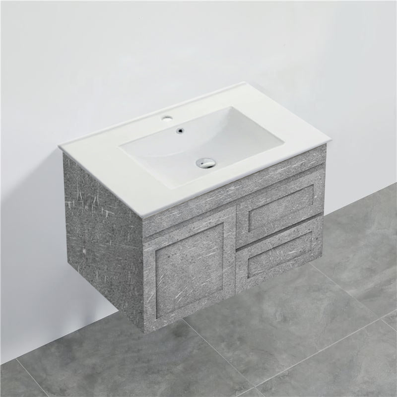 600-1500Mm Boston Plywood Wall Hung Bathroom Floating Vanity With Left / Right Drawers Concrete