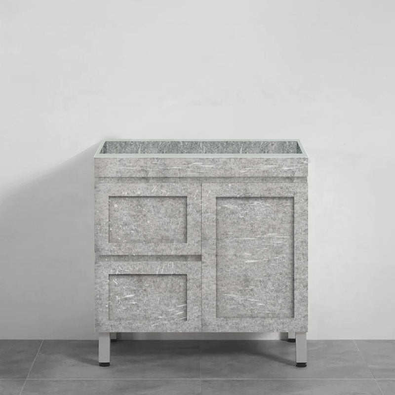 600-1500Mm Boston Plywood Freestanding With Legs Bathroom Vanity Concrete Grey Shaker Style Left /