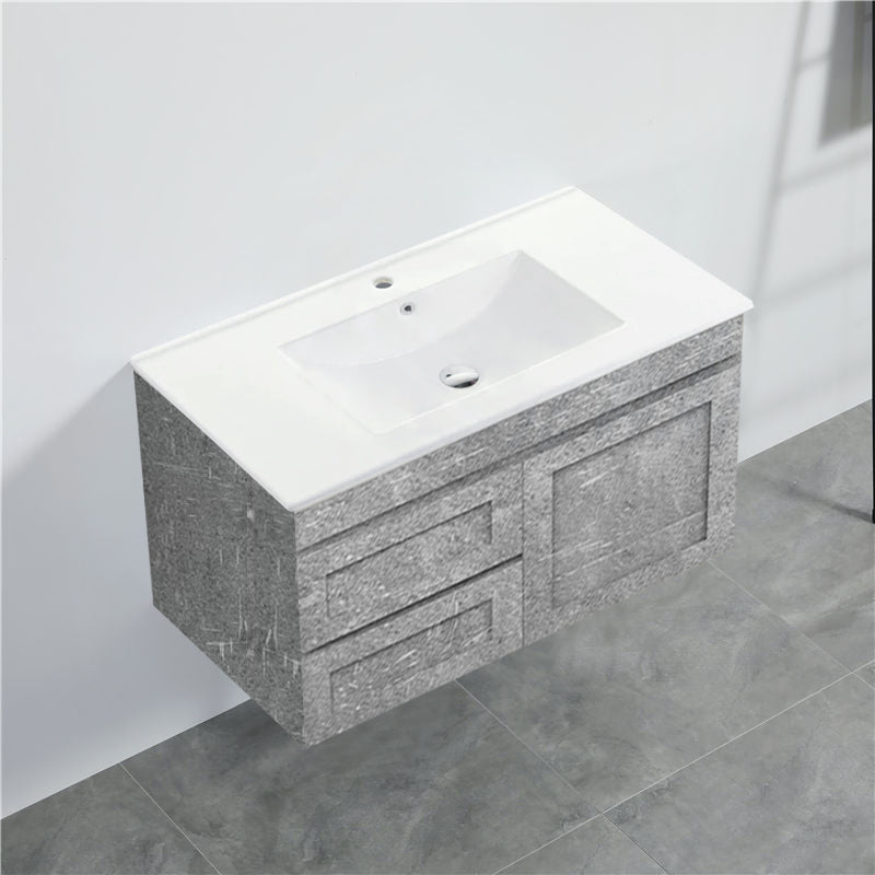 600-1500Mm Boston Plywood Wall Hung Bathroom Floating Vanity With Left / Right Drawers Concrete