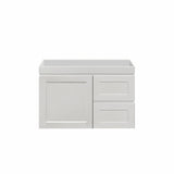 600-1500Mm Miami Wall Hung Bathroom Floating Vanity With Left / Right Drawers Matt White Shaker