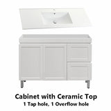 600-1500Mm Miami Freestanding With Legs Bathroom Vanity Matt White Shaker Hampton Style Left / Right