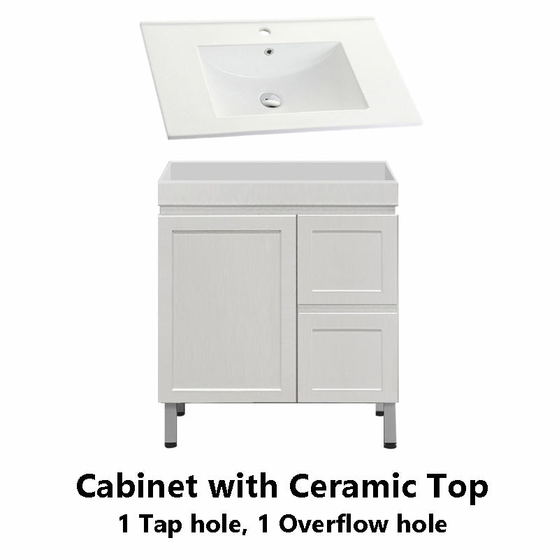 600-1500Mm Miami Freestanding With Legs Bathroom Vanity Matt White Shaker Hampton Style Left / Right