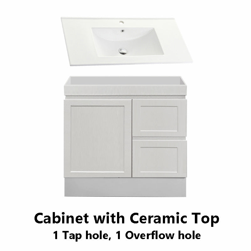 600-1500Mm Miami Wall Hung Bathroom Floating Vanity With Left / Right Drawers Matt White Shaker