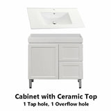 600-1500Mm Miami Freestanding With Legs Bathroom Vanity Matt White Shaker Hampton Style Left / Right