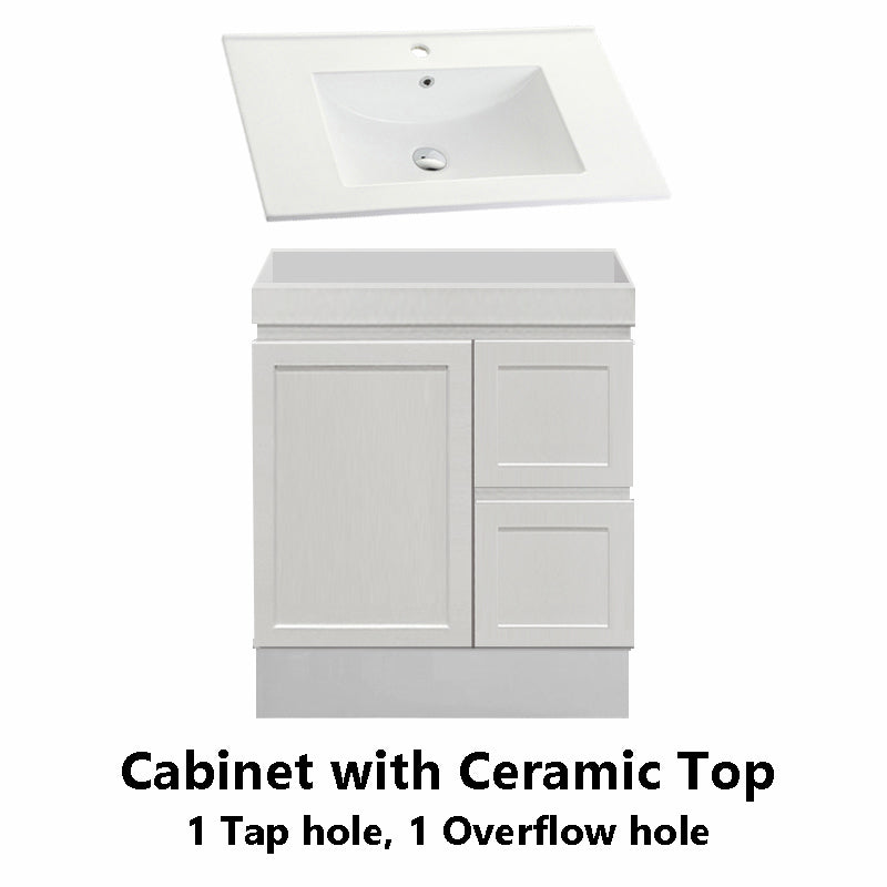 600-1500Mm Miami Wall Hung Bathroom Floating Vanity With Left / Right Drawers Matt White Shaker