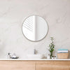 600/800Mm Bathroom Brushed Nickel Framed Round Mirror Wall Mounted Mirrors