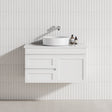 600 - 1200Mm Miami Wall Hung Bathroom Floating Vanity With Left / Right Drawers Matt White Shaker