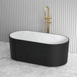 1500/1700Mm Oslo V-Groove Freestanding Bathtub Fluted Matt White & Black No Overflow Multi-Colour