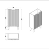 450X250X795Mm Freestanding With Kickboard Vanity Left Hand Hinge With Poly Top Brown Oak Vanities