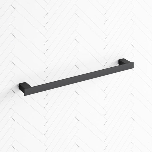 Rosa 610/750Mm Single Towel Rail Matt Black Rails