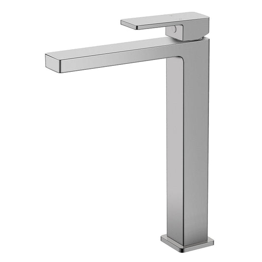 N#2(Nickel) Ikon Ceram Solid Brass Brushed Nickel Handle Tall Basin Mixer Tap For Vanity And Sink