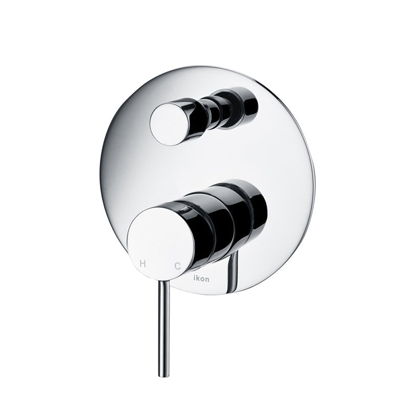 Ikon Hali Pin Lever Brass Chrome Bath/Shower Wall Mixer With Diverter Mixers With