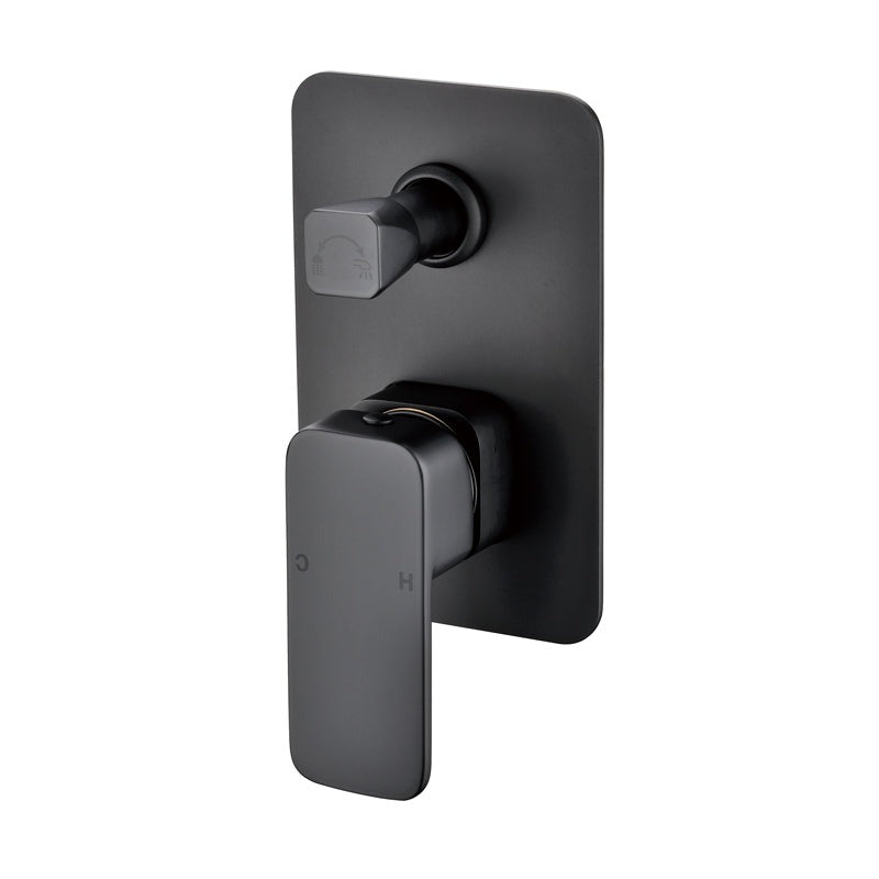 Nova New Brass Matt Black Bath/Shower Wall Mixer With Diverter Mixers With