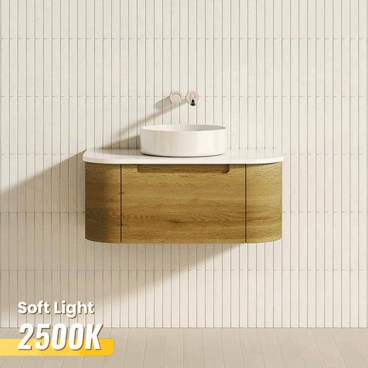 750-1800mm Carita Wall Hung Vanity Natural Timber Grains Cabinet ONLY Carita Finish & Stone Top Available for Bathroom