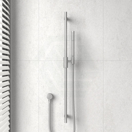 N#1(Nickel) Aquaperla Caddence Round Brushed Nickel Shower Rail With Water Hose & Wall Connector