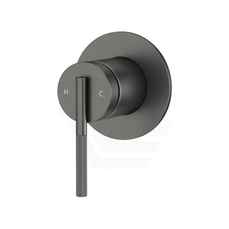 M#1(Gunmetal Grey) Aquaperla Caddence Round Brushed Gunmetal Shower/Bath Wall Mixer With 65Mm Cover