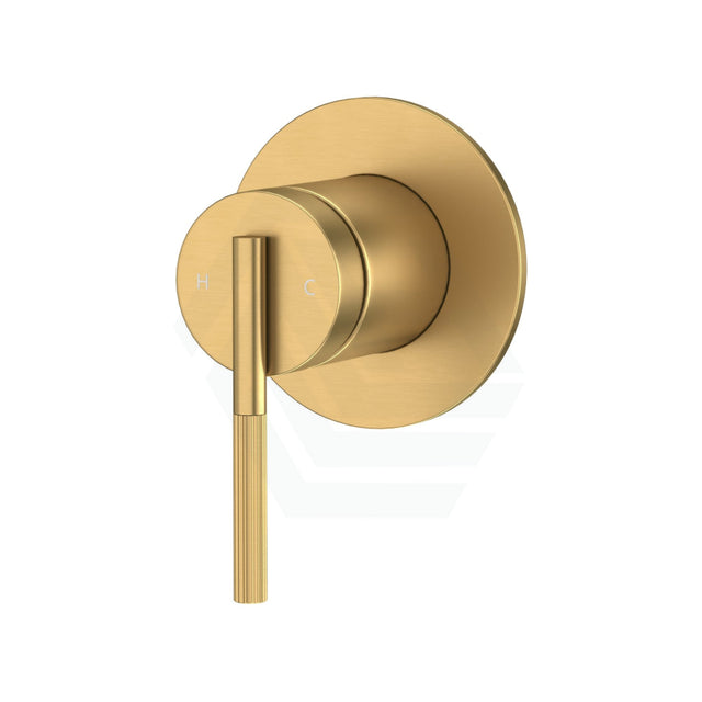 G#1(Gold) Aquaperla Caddence Round Brushed Brass Shower/Bath Wall Mixer With 65Mm Cover Plate Gold