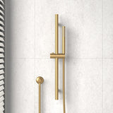 G#1(Gold) Aquaperla Round Brushed Brass Shower Rail with Handheld Shower Set