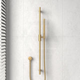 G#1(Gold) Aquaperla Caddence Round Brushed Brass Shower Rail With Water Hose & Wall Connector Only