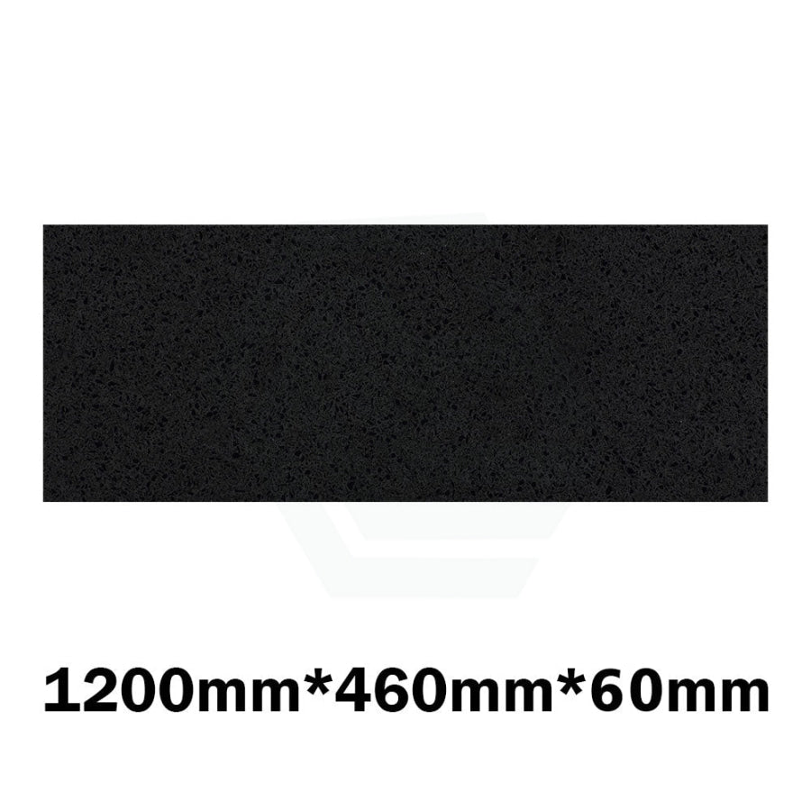 20Mm/40Mm/60Mm Thick Gloss Ink Black Stone Top For Above Counter Basins 450-1800Mm 1200Mm X 460Mm /