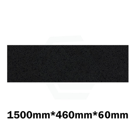 20Mm/40Mm/60Mm Thick Gloss Ink Black Stone Top For Above Counter Basins 450-1800Mm 1500Mm X 460Mm /