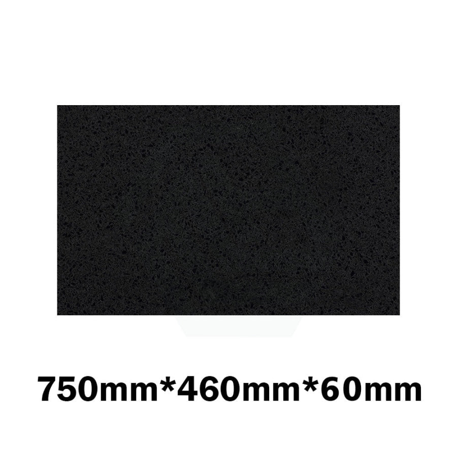 20Mm/40Mm/60Mm Thick Gloss Ink Black Stone Top For Above Counter Basins 450-1800Mm 750Mm X 460Mm /