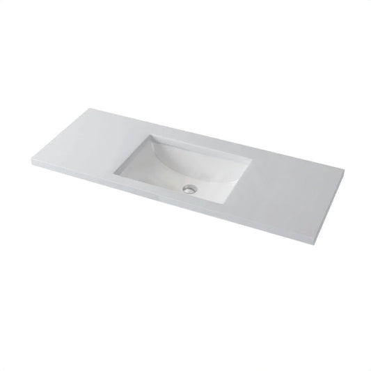 20/40/60Mm Gloss Silk White Stone Top Calacatta Quartz With Undermount Basin Vanity Tops