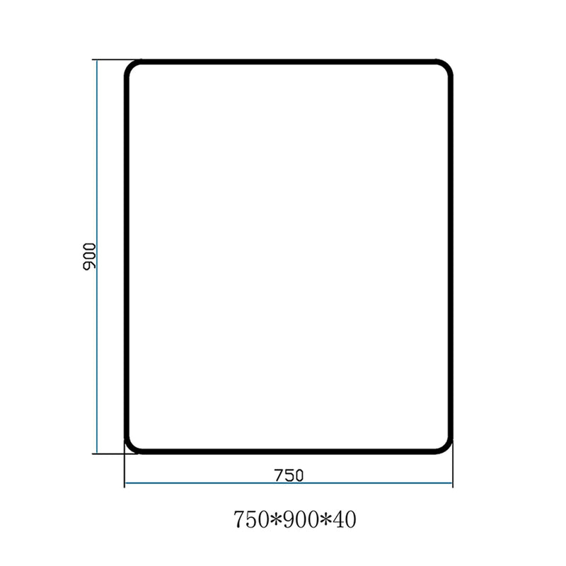 500/650/750/800/900/1200Mm Black Aluminum Framed Rectangle Bathroom Wall Mirror Rim Round Corner