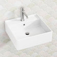 460X460X155Mm Above Counter/Wall-Hung Square White Ceramic Basin One Tap Hole Wall Hung Basins