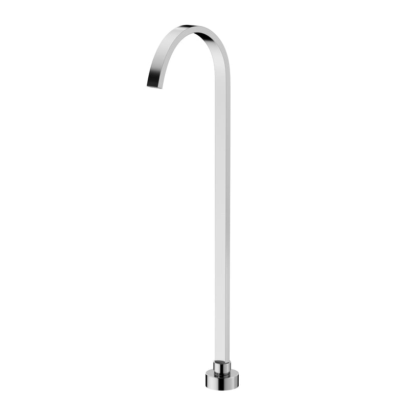 Square Floor Mounted Bath Mixer Stainless Steel Chrome Mixers