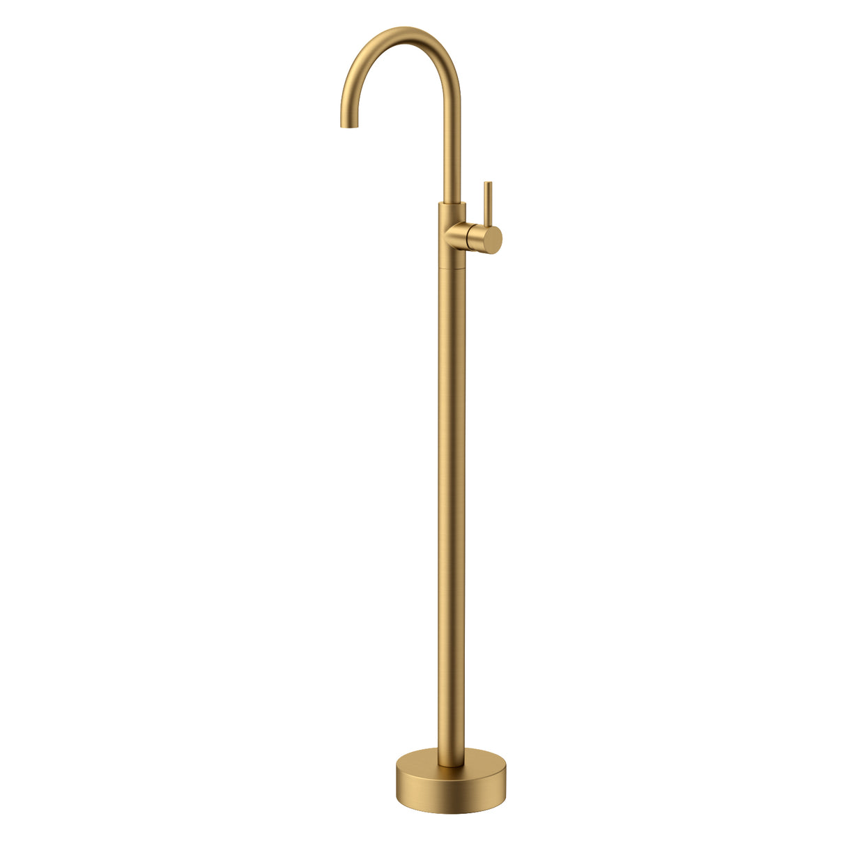 G#1(Gold) Norico Round Swivel Floor Mixers Solid Brass Brushed Gold Mounted Bath