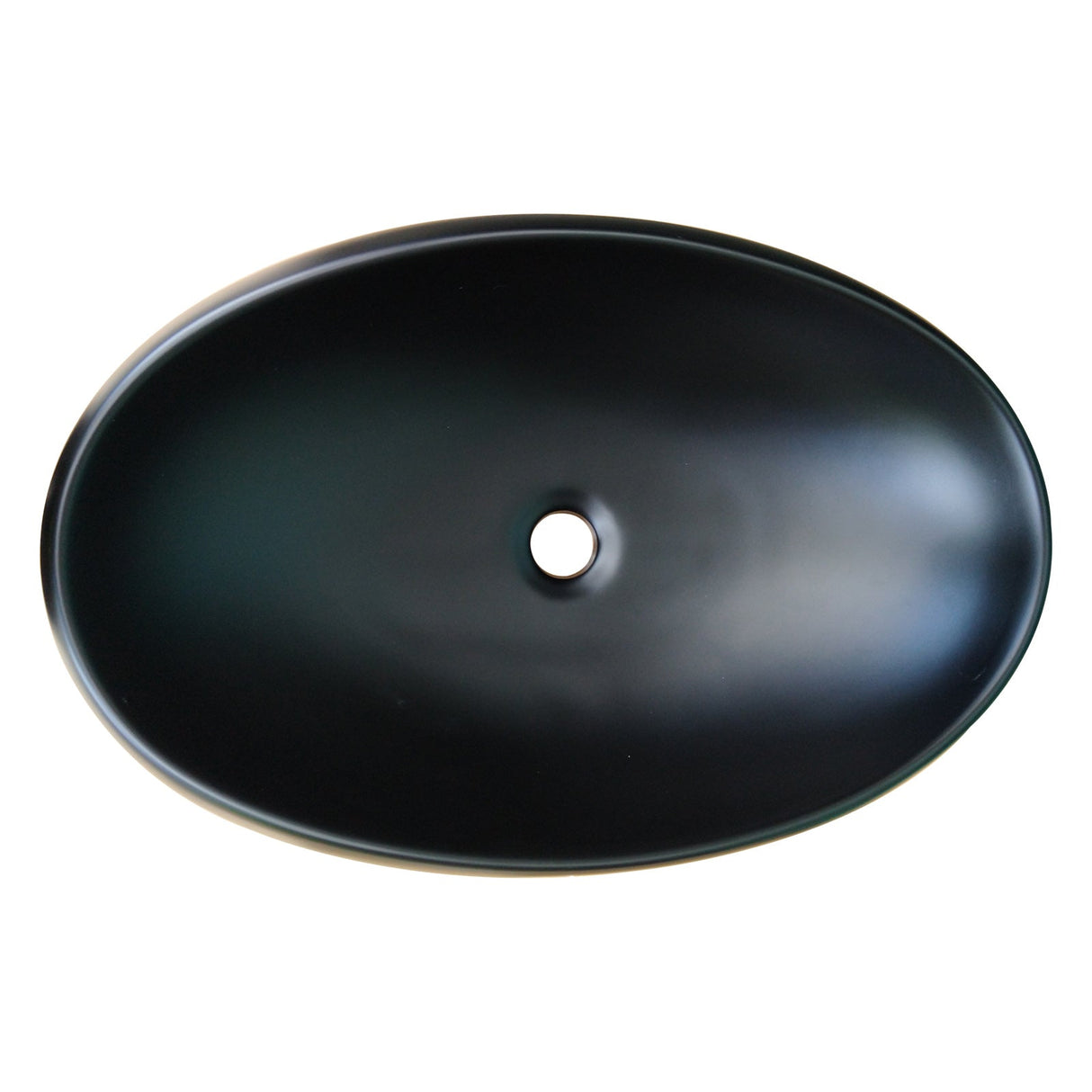 600X400X155Mm Bathroom Oval Above Counter Matt Black Ceramic Wash Basin