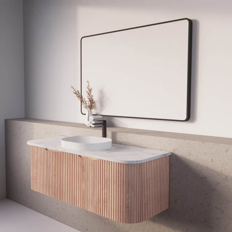 750-1500mm Bergen Wall Hung Vanity Solid Timber PVC Coating MDF Board Bathroom Cabinet