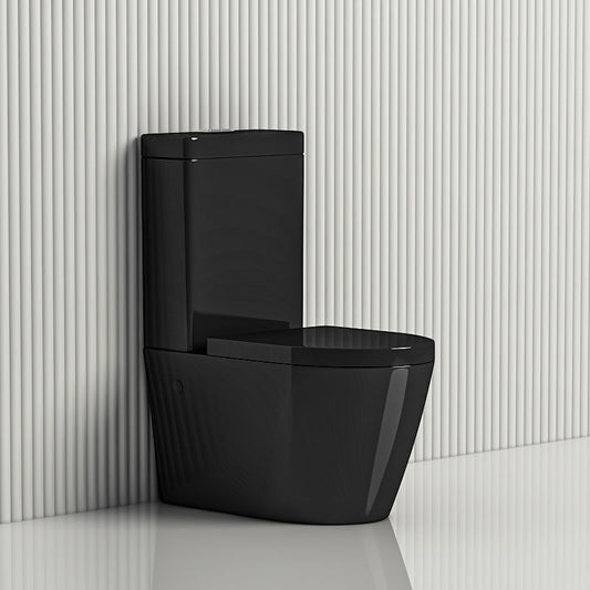 680X360X820Mm Kasey Ceramic Black Box Rim Back To Wall Faced Toilet Suite Back/Left And Right Bottom