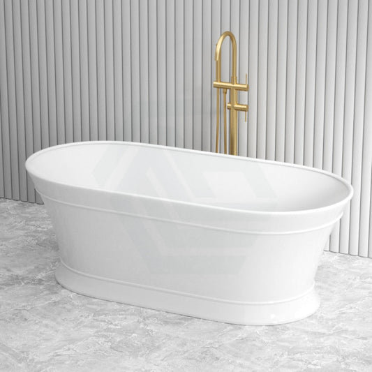 1500/1700Mm Cee Jay Hampton Style Oval Bathtub Freestanding Lucite Acrylic Gloss White No Overflow