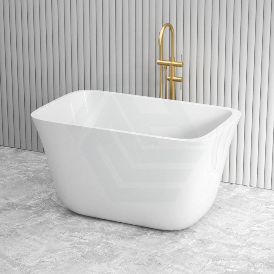 1300Mm Cee Jay Japanese Soaker Square Bathtub Freestanding Lucite Acrylic Gloss White No Overflow