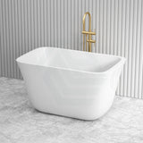 1300Mm Cee Jay Japanese Soaker Square Bathtub Freestanding Lucite Acrylic Gloss White No Overflow