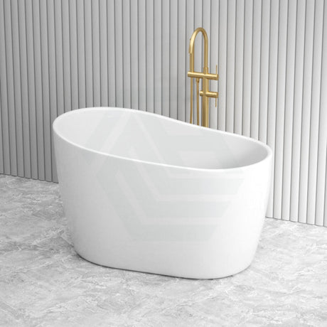 1300Mm Cee Jay Japanese Soaker Oval Bathtub Freestanding Lucite Acrylic Gloss White No Overflow