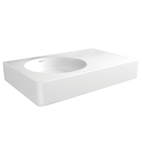 Fienza 700x300x115mm Matt White Cast Stone Wall Hung Basin