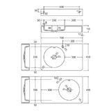 Fienza 700x300x115mm Matt White Cast Stone Wall Hung Basin