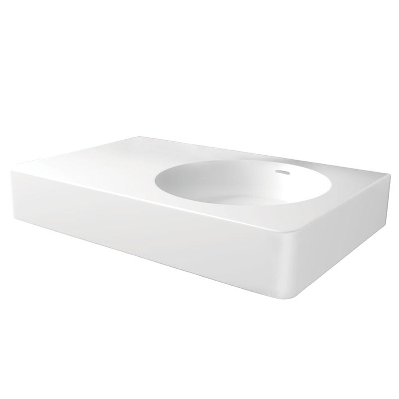 Fienza 700x300x115mm Matt White Cast Stone Wall Hung Basin