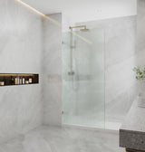 N#1(Nickel) 800/900/1000/1100/1200X2100Mm Frameless Curved Corner Shower Screen Single Door Fixed